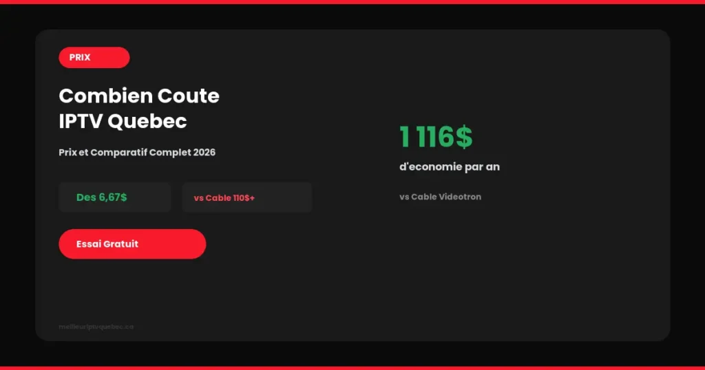 Combien Coûte IPTV Québec en 2026? Prix et Comparatif Complet