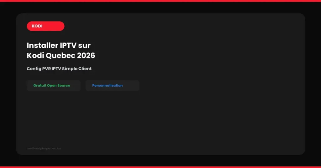 Comment Installer IPTV sur Kodi Québec 2026